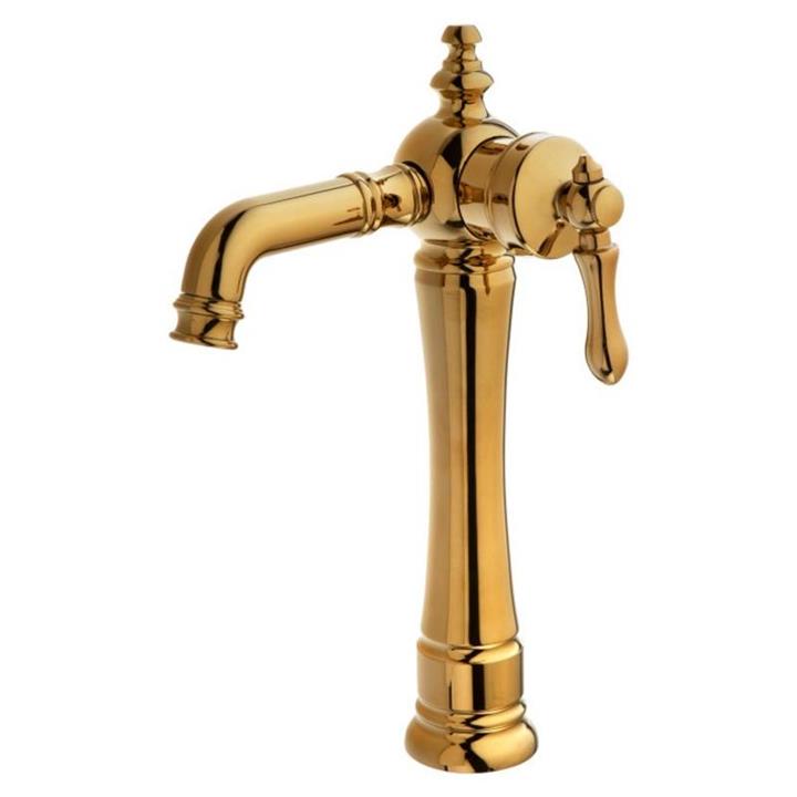 شیر روشویی پایه بلند بیزانس طلایی استاندارد